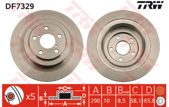 Brake Disc DF7329 TRW