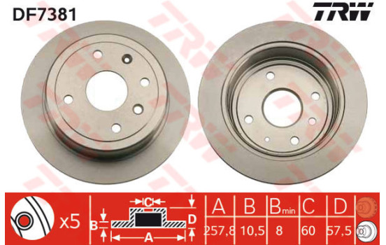 Brake Disc DF7381 TRW