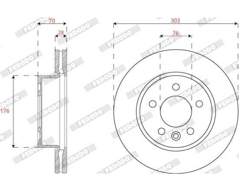 Brake disc FCR382A Ferodo, Image 2