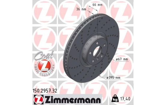 Brake disc FORMULA F 150.2957.32 Zimmermann