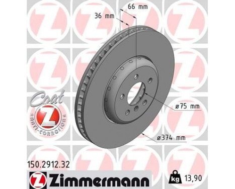 Brake Disc FORMULA F COAT Z 150.2912.32 Zimmermann