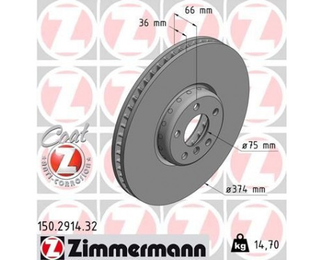 Brake Disc FORMULA F COAT Z 150.2914.32 Zimmermann