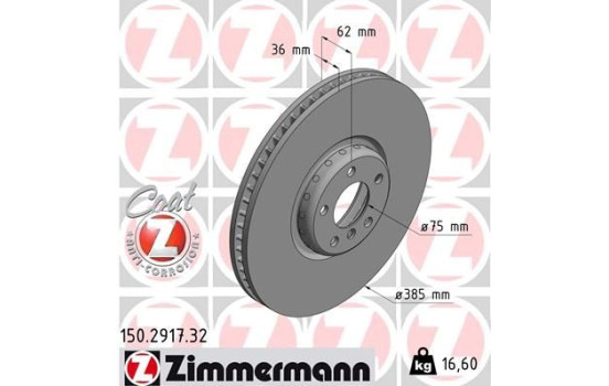 Brake Disc FORMULA F COAT Z 150.2917.32 Zimmermann, Image 2