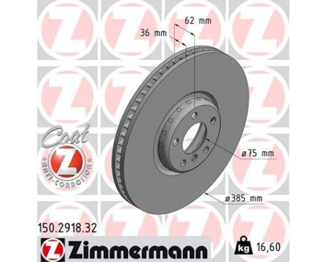 Brake Disc FORMULA F COAT Z 150.2918.32 Zimmermann, Image 2