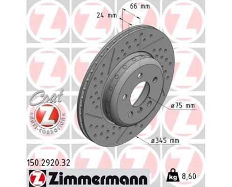 Brake Disc FORMULA F COAT Z 150.2920.32 Zimmermann