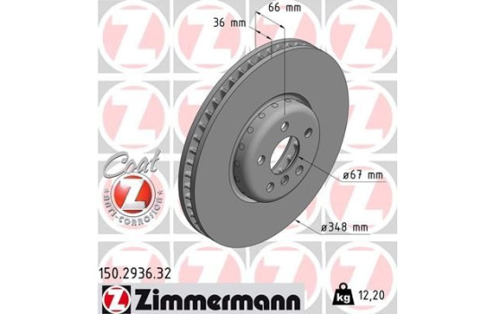 Brake Disc FORMULA F COAT Z 150.2936.32 Zimmermann