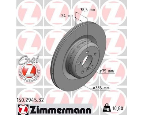 Brake Disc FORMULA F COAT Z 150.2945.32 Zimmermann, Image 2