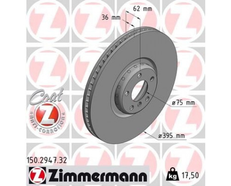 Brake Disc FORMULA F COAT Z 150.2947.32 Zimmermann