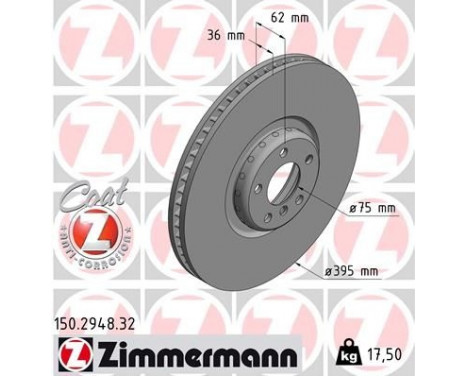 Brake Disc FORMULA F COAT Z 150.2948.32 Zimmermann