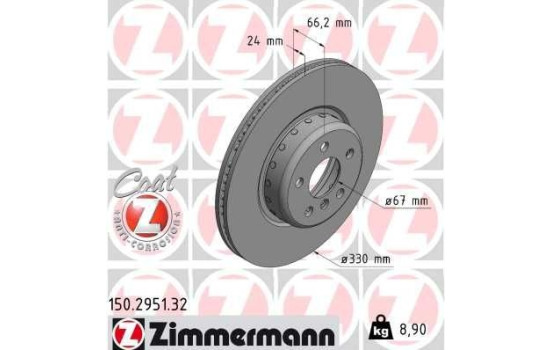 Brake Disc FORMULA F COAT Z 150.2951.32 Zimmermann