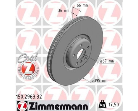 Brake Disc FORMULA F COAT Z 150.2963.32 Zimmermann