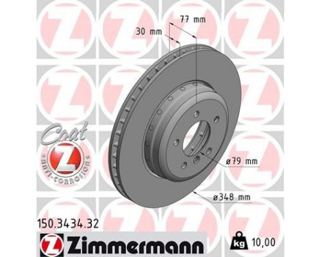 Brake Disc FORMULA F COAT Z 150.3434.32 Zimmermann, Image 2