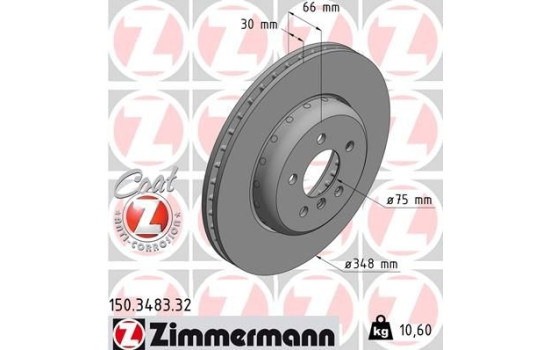 Brake Disc FORMULA F COAT Z 150.3483.32 Zimmermann