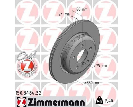 Brake Disc FORMULA F COAT Z 150.3484.32 Zimmermann, Image 2