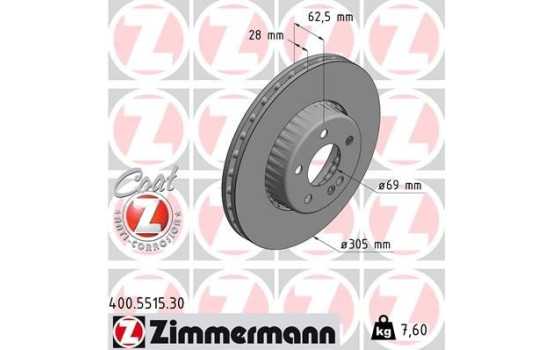 Brake Disc FORMULA S COAT Z 400.5515.30 Zimmermann