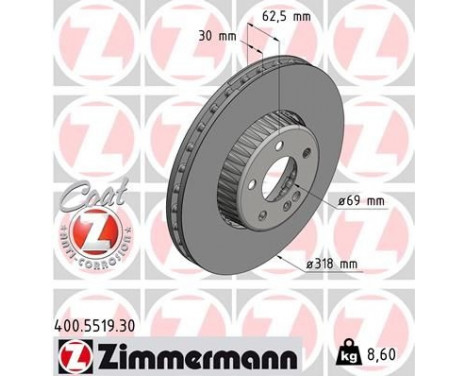 Brake Disc FORMULA S COAT Z 400.5519.30 Zimmermann