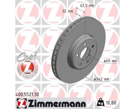 Brake disc FORMULA S COAT Z 400.5521.30 Zimmermann