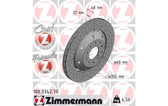 Brake Disc FORMULA Z BRAKE DISC 100.3342.70 Zimmermann, Image 2