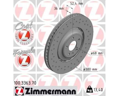 Brake Disc FORMULA Z BRAKE DISC 100.3363.70 Zimmermann, Image 2