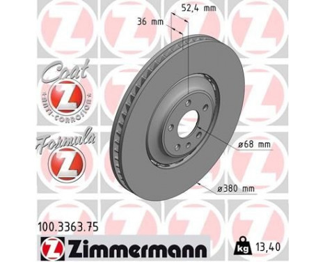 Brake Disc FORMULA Z BRAKE DISC 100.3363.75 Zimmermann, Image 2