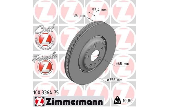 Brake Disc FORMULA Z BRAKE DISC 100.3364.75 Zimmermann