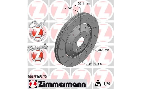 Brake Disc FORMULA Z BRAKE DISC 100.3365.70 Zimmermann, Image 2