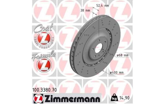 Brake Disc FORMULA Z BRAKE DISC 100.3380.70 Zimmermann