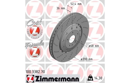 Brake Disc FORMULA Z BRAKE DISC 100.3382.70 Zimmermann, Image 2