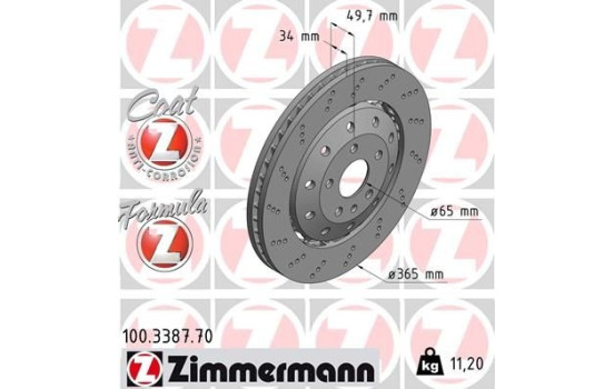 Brake Disc FORMULA Z BRAKE DISC 100.3387.70 Zimmermann