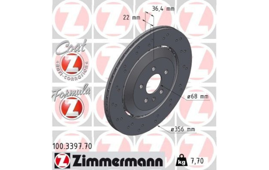 Brake disc FORMULA Z BRAKE DISC 100.3397.70 Zimmermann