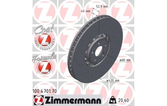Brake disc FORMULA Z BRAKE DISC 100.4701.70 Zimmermann