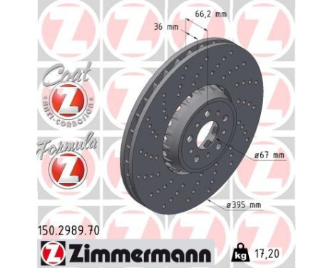 Brake disc FORMULA Z BRAKE DISC 150.2989.70 Zimmermann