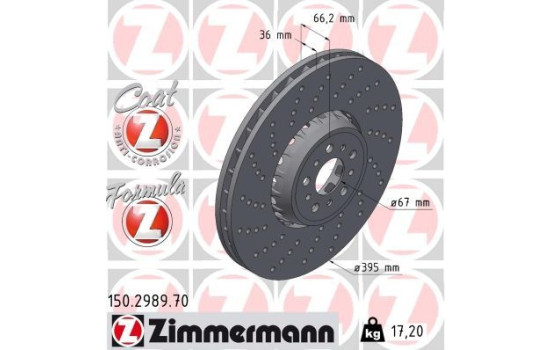 Brake disc FORMULA Z BRAKE DISC 150.2989.70 Zimmermann