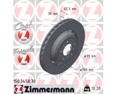 Brake Disc FORMULA Z BRAKE DISC 150.3458.70 Zimmermann, Image 2