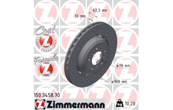 Brake Disc FORMULA Z BRAKE DISC 150.3458.70 Zimmermann, Image 2
