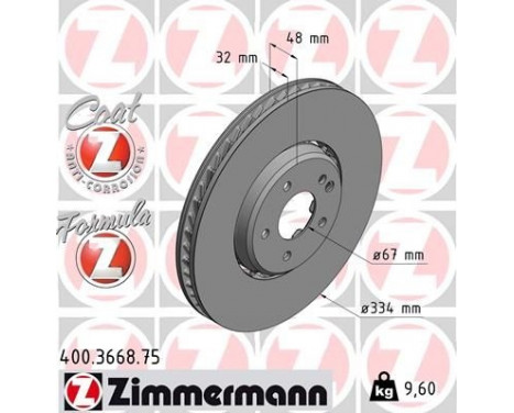 Brake Disc FORMULA Z BRAKE DISC 400.3668.75 Zimmermann, Image 2