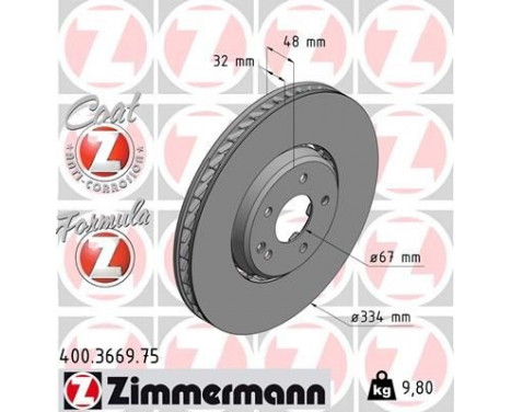 Brake Disc FORMULA Z BRAKE DISC 400.3669.75 Zimmermann, Image 2