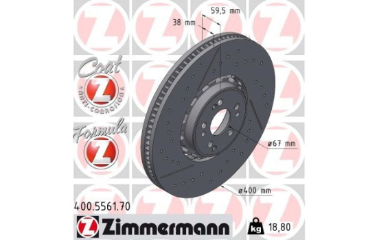 Brake disc FORMULA Z BRAKE DISC 400.5561.70 Zimmermann