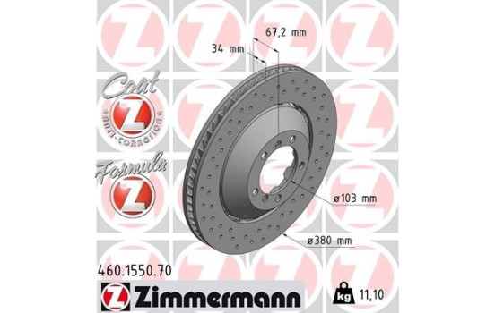 Brake Disc FORMULA Z BRAKE DISC 460.1550.70 Zimmermann