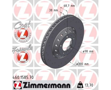 Brake disc FORMULA Z BRAKE DISC 460.1585.70 Zimmermann