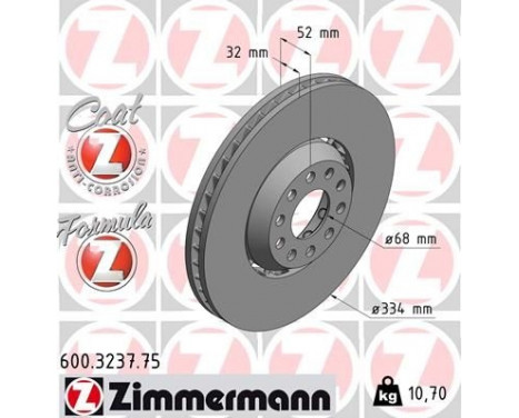 Brake Disc FORMULA Z BRAKE DISC 600.3237.75 Zimmermann, Image 2