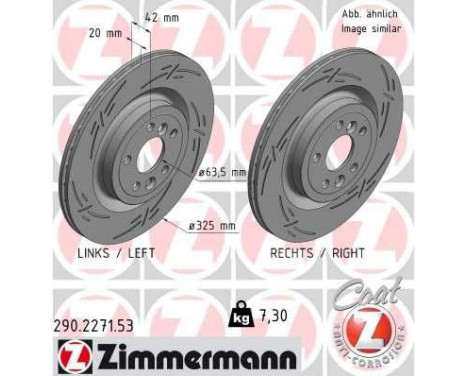 Brake disc JAGUAR BLACK Z ECE R90 approved 290.2271.53 Zimmermann