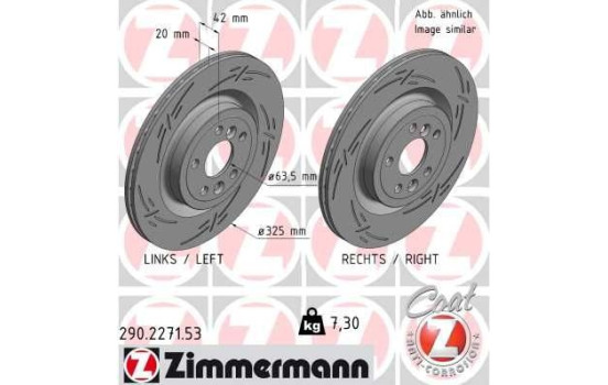 Brake disc JAGUAR BLACK Z ECE R90 approved 290.2271.53 Zimmermann