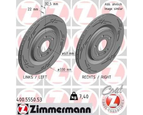 Brake disc MERCEDES BLACK Z ECE R90 approved 400.5550.53 Zimmermann