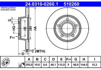 Brake Disc PowerDisc 24.0310-0260.1 ATE