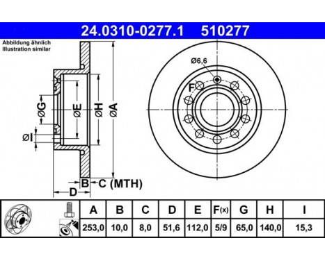 Brake Disc PowerDisc 24.0310-0277.1 ATE, Image 3