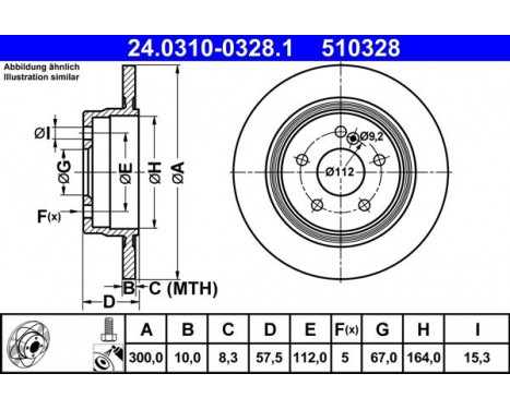 Brake Disc PowerDisc 24.0310-0328.1 ATE