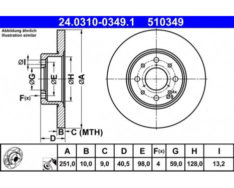 Brake Disc PowerDisc 24.0310-0349.1 ATE