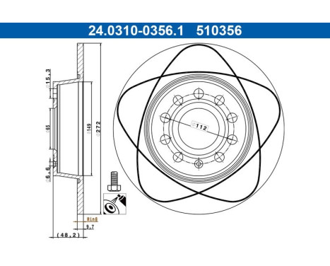 Brake Disc PowerDisc 24.0310-0356.1 ATE