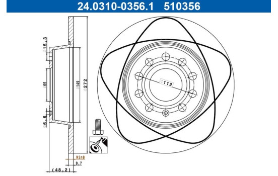 Brake Disc PowerDisc 24.0310-0356.1 ATE